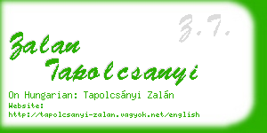 zalan tapolcsanyi business card