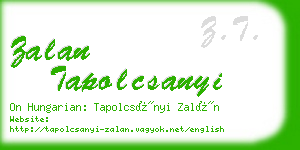 zalan tapolcsanyi business card